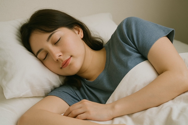 ぐっすり眠る女性