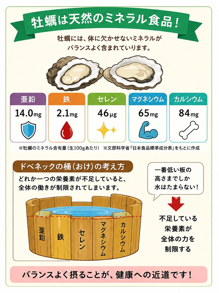 牡蠣は天然のミネラル食品